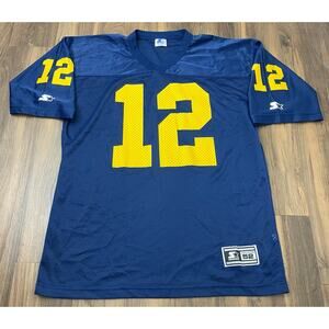 VTG 90s Men Starter Michigan Wolverines #12 mesh football jersey, 52/XL